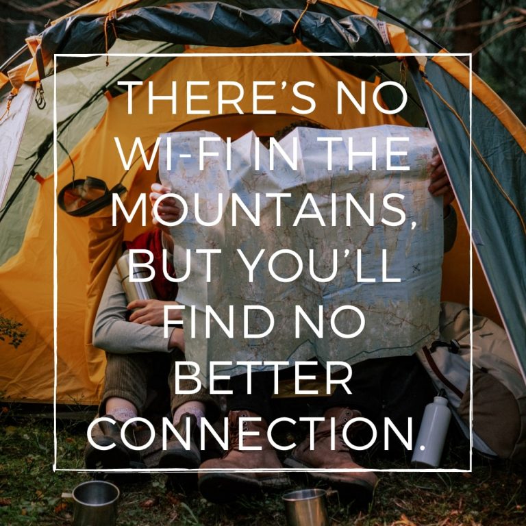 camping in mountain quote